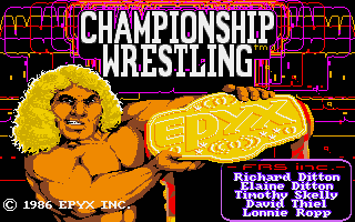 Championship Wrestling title screen for Atari ST